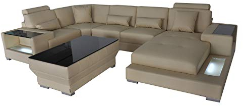 JVmoebel Ledersofa Wohnlandschaft Garnitur Design Modern Ecke Sofa U-Form G8023