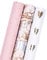 RUSPEPA Geschenkpapierrolle - Mini-Rolle - 43,2 cm X 3,05 m Pro Rolle - 3 Verschiedene Pinke- Und Graue Blumenmuster (42,5 Sq.Ft.Ttl)