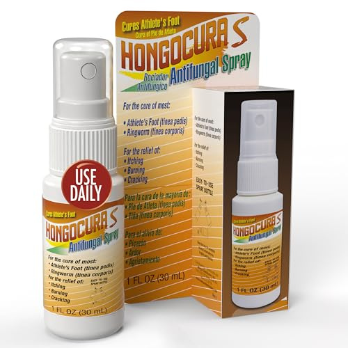HONGOCURA Foot Spray | Athletes Foot Spray | Jock Itch Spray & Ringworm Treatment | Fast Drying Formula for Daily Foot Health | Relieves Itching, Burning & Odor | 1 Fl Oz | 1-Pack