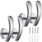 BSTKEY Set of 4 Aluminum Alloy Curtain Hooks, Decorative Wall Mounted Window Curtain Drapery Tiebacks Holdbacks, Curtain Holder with Screws, Silver
