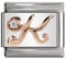 Italian Charms Rose Gold Letter A-Z Charm Link fits all 9mm Italian Charm Bracelet - UK stock (Letter K)