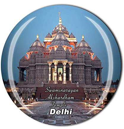 Kühlschrankmagnet Swaminarayan Akshardham Tempel Delhi Indien Kristall Touristen Souvenir Geschenkkollektion Kühlschrank Magnetischer Aufkleber