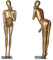 LJHU Mannequin Sexy Weibliche Bewegliche Schaufensterpuppe mit Metallsockel, Goldvolle Kleiderformkunst für Gegenfotostudio-Fotografiegebäude, Einfach Einzurichten