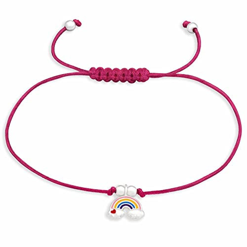MONKIMAU Armband mit Regenbogen Anhänger aus 925 Silber