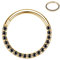 AROWRO 16G Gold Septum Ring 8mm Daith Rook Ohrringe Septum Clicker Nasenringe Helix Daith Septum Rook Conch Piercing Schmuck Chirurgenstahl Schwarz CZ Gepflastert