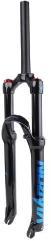 Fourche à suspension VTT VTT 26/27,5/29, tube droit, 28,6 mm QR, trajectoire de suspension 9 mm, 100 mm, verrouillage manuel/couronne, fourches VTT (29 pouces, bleu)