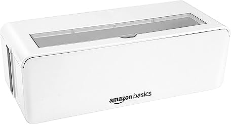 Amazon Basics Scatola portacavi per nascondere e organizzare i cavi, grande, colore: bianco
