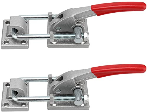 KEILEOHO 2 Pack Heavy Duty Large Toggle Clamp Latch, 7716Lbs Adjustable Toggle Latches With Lock Hole, U Bolt Holding Quick Release Latch for Boxcar, Tire Carrier, Industrial EquiIpment