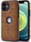 AIOVETEAB Hülle für iPhone 12 Mini Premium PU Leder Anti-Rutsch Anti-Kratzer Stoßfest Vollständige Schutzhülle Handyhüllen Case Cover Kompatibel mit iPhone 12 Mini (Braun)