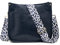 ZOUIQSS Dame Crossbody Taschen Leder Umhängetasche Frauen Hobo Handtasche mit Reißverschluss Schultertasche mit verstellbarem Riemen(Marineblau(5CM) Leopard3)