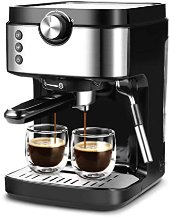 DieffematicKF Cafetiere Machine à expresso 20 bars cafetière expresso avec mousseur à lait pour cappuccino, latte, moka, machiato, pour barista à la maison, 1300 W