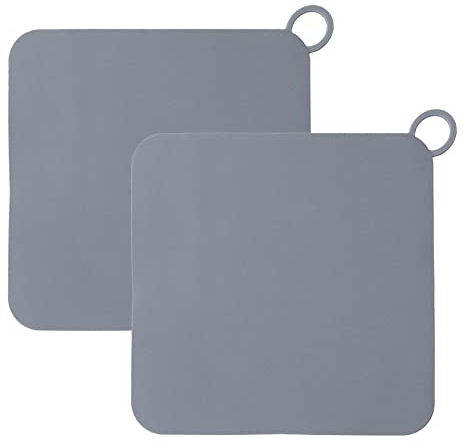 7in-Silikon-Bodenablaufmatte Silikon Quadrat Anti Geruchswaschbecken Abdeckung für Küche,Bad und Wäsche 2 Stück (grau)