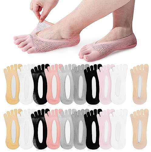 LALAFINA 10 Paar Fünf Finger Socken Orthopädische Kompressionsstrümpfe Invisibility Socken No Show Low Cut Liner Socken Vollfingersocken Für Damen
