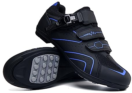 Hixingo Scarpe da Ciclismo Uomo Strada, Donna Scarpe da Strada e Mountain Bike con Suola in Gomma MTB Scarpe da Bicicletta Scarpe da Equitazione per Interni Antiscivolo e Traspiranti