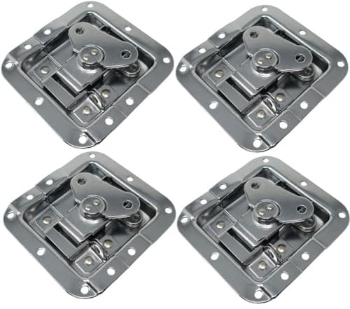 SOTOOLS 4 x Kistenverschluss, 104 x 108 mm, Drehverschluss | Drehverschluss zum Einlassen für Koffer, Kisten und Cases.