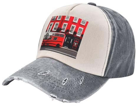 London Street Unisex verstellbare atmungsaktive Sport Denim Cap Stylische Outdoor Baseball Cap London Street One Size London Street One Size London Street One Size London Street One Size, London