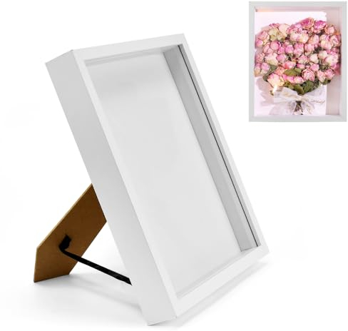 MININUSI Tiefer Bilderrahmen für Objekt bis 3cm, 3D Holzrahmen, 27 x 22cm Bilderrahmen zum Befüllen, Objektrahmen TiefObjektrahmen Bilderrahmen für Objekte Deko Wand, Memorabilia Tiefer Rahmen