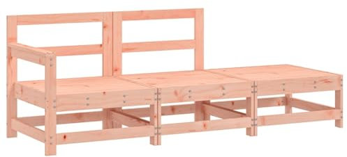 vidaXL Garten Lounge Set 3-TLG., Gartenmöbel Set mit Holzrahmen, Sitzgruppe für Garten Terrasse Balkon, Modular Sofa Garnitur Loungemöbel, Massivholz Douglasie