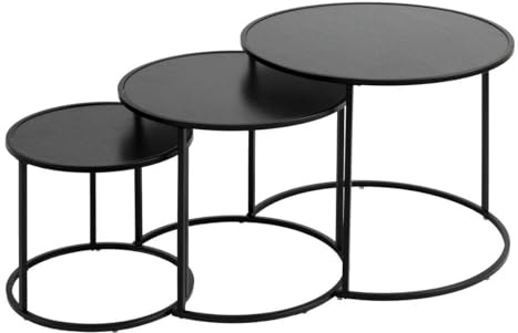 Atmosphera - 3er-Set beistelltisch noan schwarz b54 45 35cm