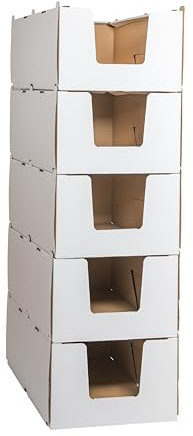 karton-billiger | Stapelkarton aus Welllpappe Lagerkarton Lagerbox Stapelbox weiß, Größe XL - 780x580x360mm - nachhaltig (10)