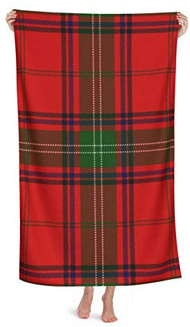 351 Strandtuch Schottisches Tartan-Plaid 80X130Cm Velours Badetuch Pflegeleicht Badetuch Sandfreie Campinghandtuch Für Badezimmer Yoga Sauna