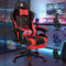 ALFORDSON Sedia Gaming, Gaming Chair con Massaggio a 2 Punti per Gioco, Sedia da Computer ergonomica con Cuscino Lombare, Altezza Regolabile, Ecopelle, Rosso