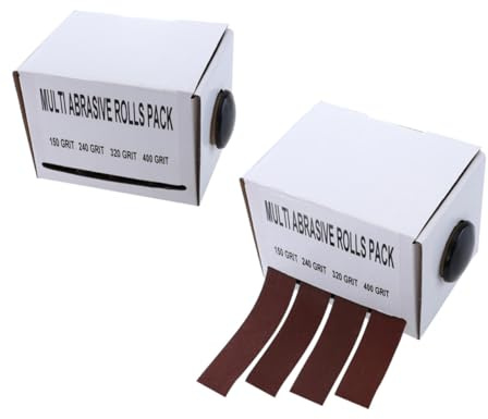 iplusmile Dry Matte Belt Box Sandpaper Rolls Boxed Abrasive Rolls for Woodworking Emery Cloth Sanding Paper for Glass Wood Turners Furniture Repair Abrasive