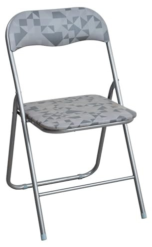 PATIO Klappstuhl gepolstert Flower Silver Stahlrahmen faltbar bis 100 kg für Innen Außen Campingstuhl Catering Stuhl