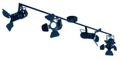 Deckenleuchte Deckenstrahler Esszimmerleuchte Spotleuchte Deckenlampen mit verstellbaren Filmspots, Metall schwarz, 4x GU10, RGB LED dimmbar Fernbedienung, 3,5W 290Lm 3000K warmweiß, L 125cm