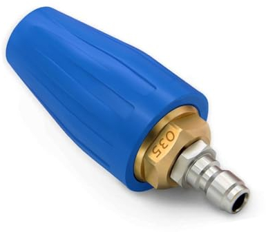Ugello Turbo Rotante per Idropulitrici, 035 Ugelli Idropulitrice, 4000psi Attacco Rapido Da 1/4'', Alloggiamento in Rame E Nucleo in Ceramica, Installazione in Lancia per Idropulitrice (Blu)