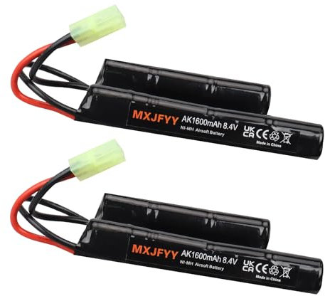 MXJFYY 2 Stück wiederaufladbarer 8,4-V-1600-mAh-Airsoft-Akku