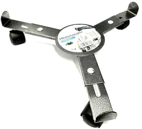 Pflanzenroller Metall Rund Verstellbar Ø 25 – 30 cm 3 Rollen Blumenroller Rolluntersetzer