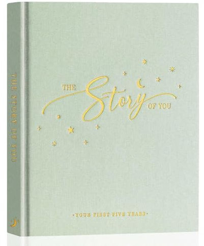 Lanpn Album Bebe Primer 5 Año para Niña Niño - Libro Recuerdos Bebé para Pegar Fotos y Escribir - Hello Baby Libros Cuaderno Diario Álbum Fotos Bebe Regalo Recién Nacido (Verde,154 Páginas, Inglés)