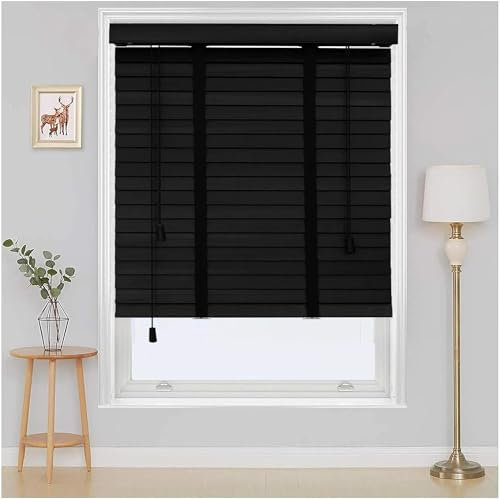 Solid Wood Venetian Blind, 50 mm/2 Inch Slats Wooden Blinds, Horizontal Window Blind - Interior Privacy Blinds for Windows/Doors