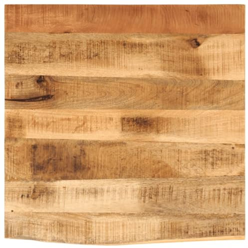 vidaXL Tischplatte, Holzplatte für Tisch Esstisch Couchtisch, Massivholzplatte Baumkante, Ersatztischplatte, 80x80x3,8cm Massivholz Raues Mangoholz