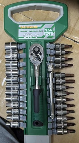 1/4 Inch Socket Spanner Sock Set, 28-Piece Socket Spanner Set 4 mm - 14 mm