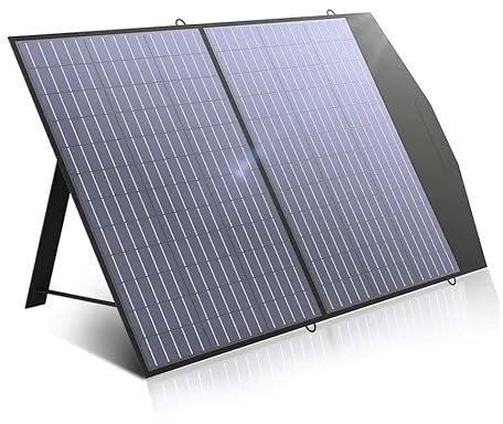 ALLPOWERS SP027 Panel solar plegable 100W IP66 impermeable, Kit de panel solar con salida de 18 V, módulo de eficiencia del 22%, estación cargadora solar portátil para camping, caravana, jardín