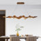 HvKvHvY Holz Korn Blatt Stil Pendelleuchte Esstisch LED,Dimmbare HäNgelampe Wohnzimmer 3000K-6000K Kronleuchter Deckenleuchte Große Hängeleuchte,68W Küche Leuchten für Schlafzimmer Studie,130Cm