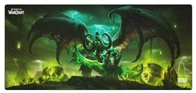 World of Warcraft Illidan Gaming Mouse Pad, Computer Mouse Mat, Flat Stitched Edge, Non-Slip Rubber Base, Gamers & Office Use, 35 x 16 - Officially Licensed