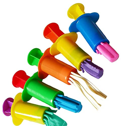 Palaufr Dough Tools Kit - 5 Stück Knetwerkzeug | Verschiedene Designs Teigauspresser Set | Kreativ Knetspritzen Set - Knete Zubehör Werkzeuge Für Kinder Ab 3 Jahren