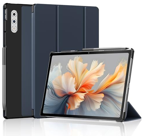 Case for Lenovo Yoga Pad Pro AI 2025 (TB-520FU) / Yoga Tab Plus 12.7 Inch Tablet, Sonlaryin Trifold Stand Soild Shell Lightweight Case for Lenovo Yoga Pad Pro 12.7 with Wake/Sleep - Navy Blue