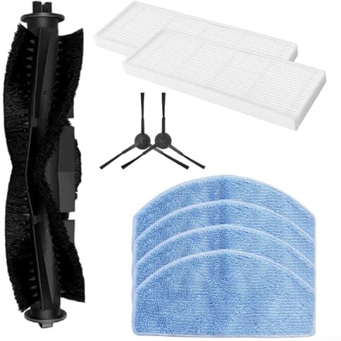Kit de 9 piezas de repuesto para aspiradora robot compatible con Airzeen para G20 Pro 1 cepillo principal, 2 cepillos laterales, 2 filtros y 4 paños de fregona