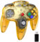 miadore Controlador USB n64 inalámbrico, Mango de juego USB 2.4G para PC windows, mac, Raspberry pi, Switch (Amarillo transparente)