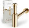 Lenz Design-Siphon JURI für alle gängigen Waschbecken – Typ 1 1/4 – Rohrlängen extralang und anpassbar – Mit Reinigungsöffnung und Geruchsverschluss – Anti-Fingerabdruck Oberfläche – Gold – 46090041