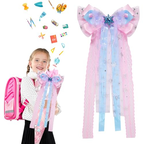 WEITAPYT Schultütenschleife, 60×20cm Zuckertütenschleife für Mädchen Junge Schultüten Schleife zur Einschulung Zuckertüte Schulanfang Deko Basteln Zubehör (Typ4)