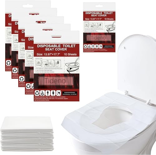 60 Stück Einweg-Toilettensitzbezüge, spülbarer Papier-Toilettensitzbezug, geeignet für Kinder und Erwachsene, für öffentliche Toiletten