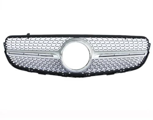 Parrilla Delantera De Carreras Con Diamantes Para Mercedes Benz Para GLC Clase W253 GLC200 GLC250 GLC300 X253 GlC450 2015-2019 Rejillas Frontales de Radiador(Plata,With camera)