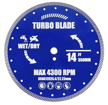 Solidure Diamant-Trennscheibe Ø 350 mm x 25,4 mm,Diamantscheibe für Beton, Granit, Stein für Stein,Beton,Granit,Ziegel uvm