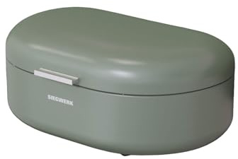 SIEGWERK - Design-Brotkasten PANEA - Korpus, Griff und Scharniere aus Metall - hochwertige Qualität - grün