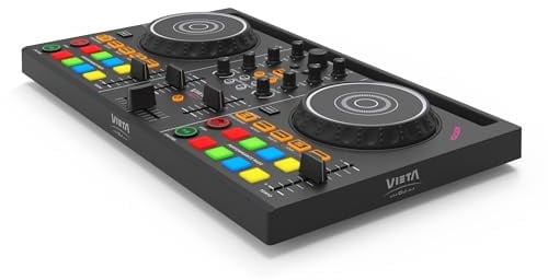 VIETA PRO Mixer DJ Bluetooth professionale con scheda audio integrata. Controller DJ Con Luci Integrate RGB, Mixer DJ Controller e Interfaccia Audio. Mixer DJ Juno